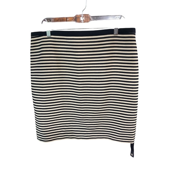 Loft Striped Skirt - Black and Beige - Career Wear - Size 14 - Picture 1 of 8